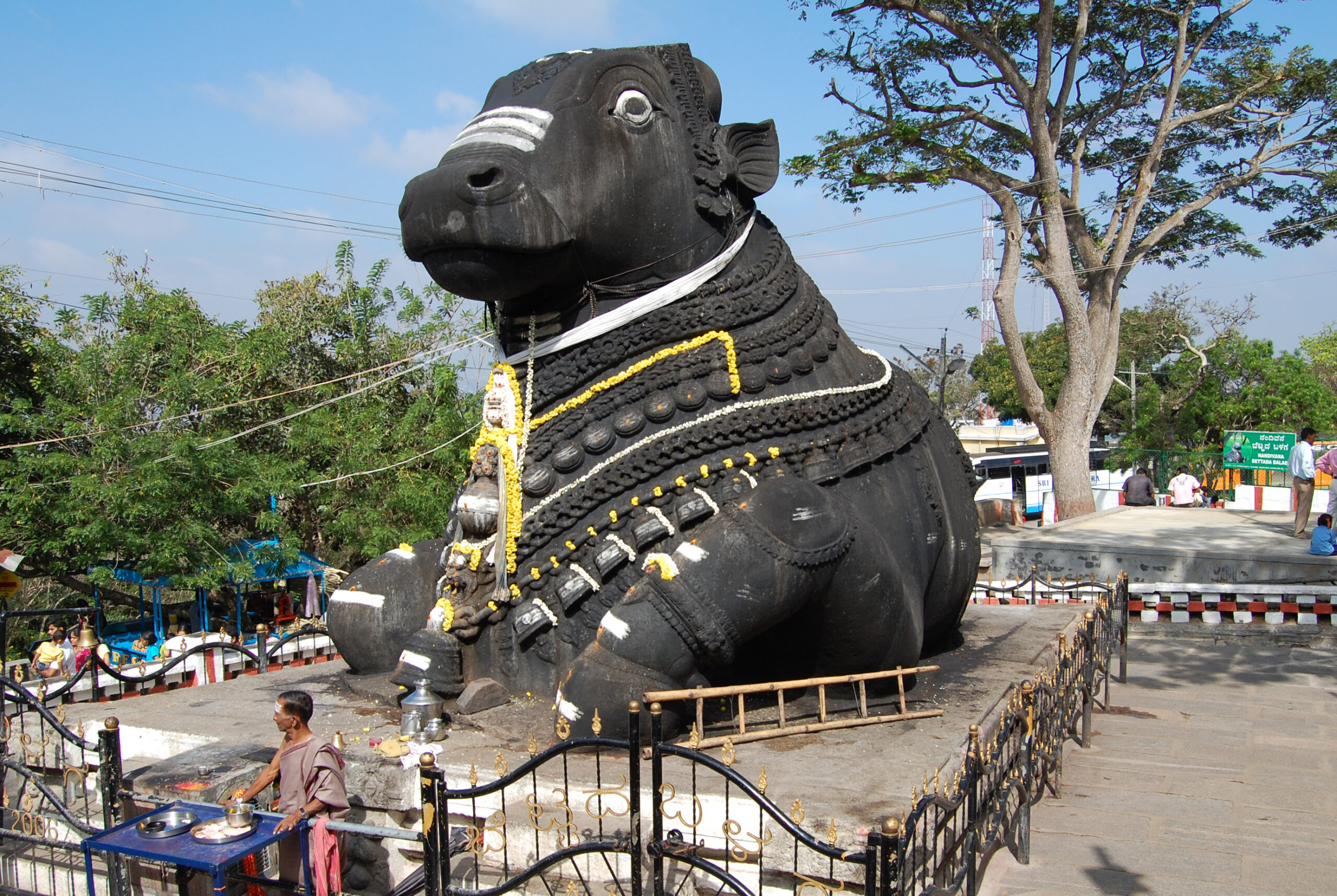 The monumental stone Nandi on Chamundi Hill near Mysuru